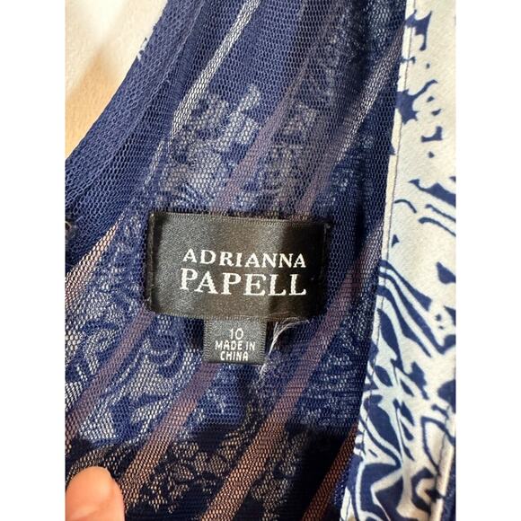 Adrianna Papell Multicolor Tiered Sheath Dress, Women's Size 10 Blue White E6 - Picture 3 of 7